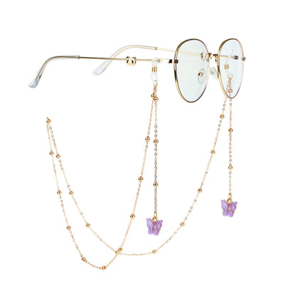 Butterfly Pendant Eyewear Chain – Trendy Metal Glasses Holder Cord Lanyard Necklace for Women