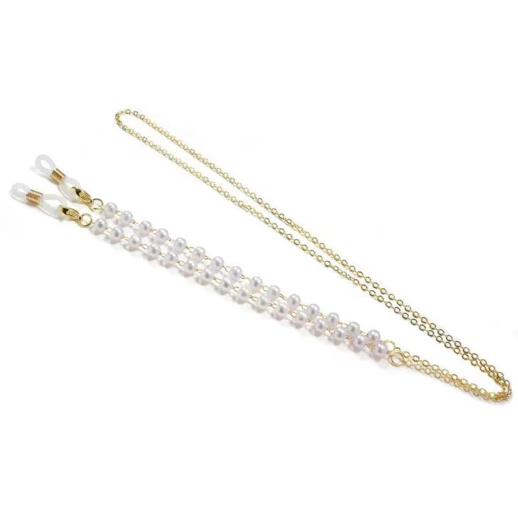 Pearl Mask Love Heart Glasses Chain
