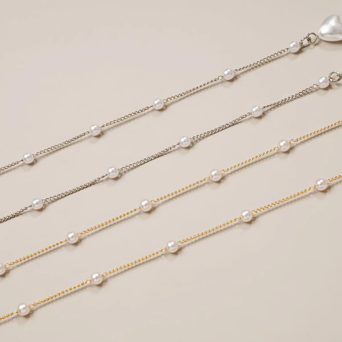 Pearl Mask Love Heart Glasses Chain