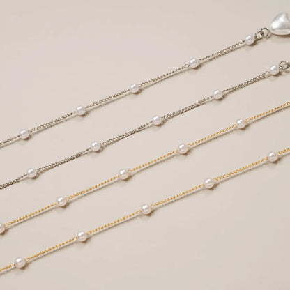 Pearl Mask Love Heart Glasses Chain