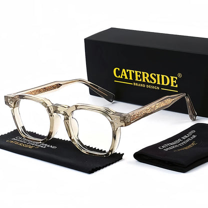 Square Flat Light Specs Men - Minimalist TR Frame Magnifiers