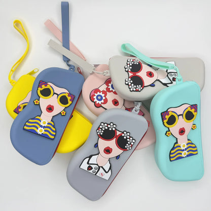 Reading Glasses Case Portable Eyewear Pouch Sunglasses Holder Decorative Silicone Eyeglasses Bag For Daily Outdoor Travel