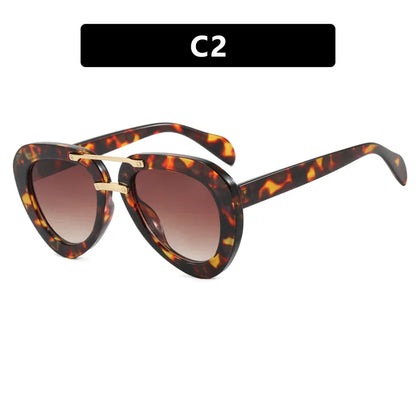 Fashion Classic Pilot Sunglasses Women For Men 2025 Vintage Sun Glasses Punk Popular Big Frame Outdoor Travel Eyeglasses UV400