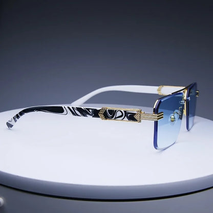 Fashion Rimless Sunglasses – Unisex Frameless Square Shades