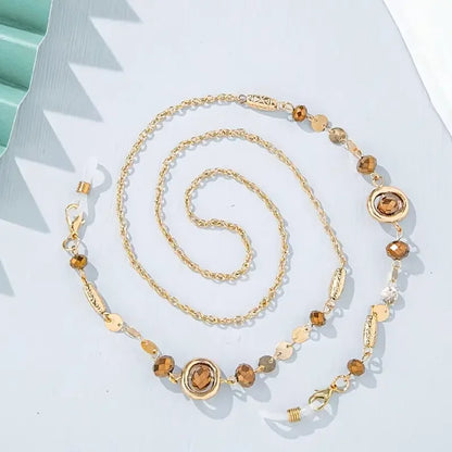 Ocean Blue Rhinestone Glasses Chain - Anti-Slip Eyewear Holder Necklace