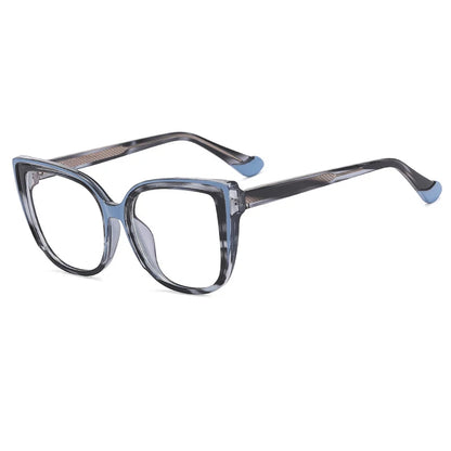 55598 Retro Cat Eye Anti Blue Light Glasses Frame Spring Hinge Women Leopard Plastic Titanium Computer Prescription Mirror