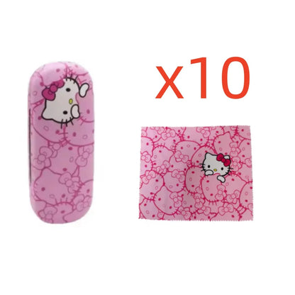 Cute Character Glasses Case & Cleaning Cloth Set