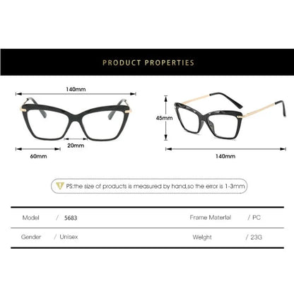 Square Fashion Specs - Trendy Cat Eye Magnifiers for Women