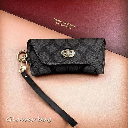 Retro Sunglasses Case with Gold Pendant – Soft Shell Eyeglass Bag
