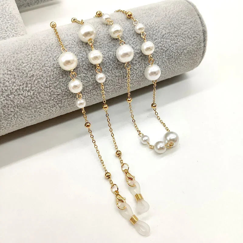 Pearl Beaded Sunglass Chain & Eyeglass Holder Strap — Women's Necklace Lanyard