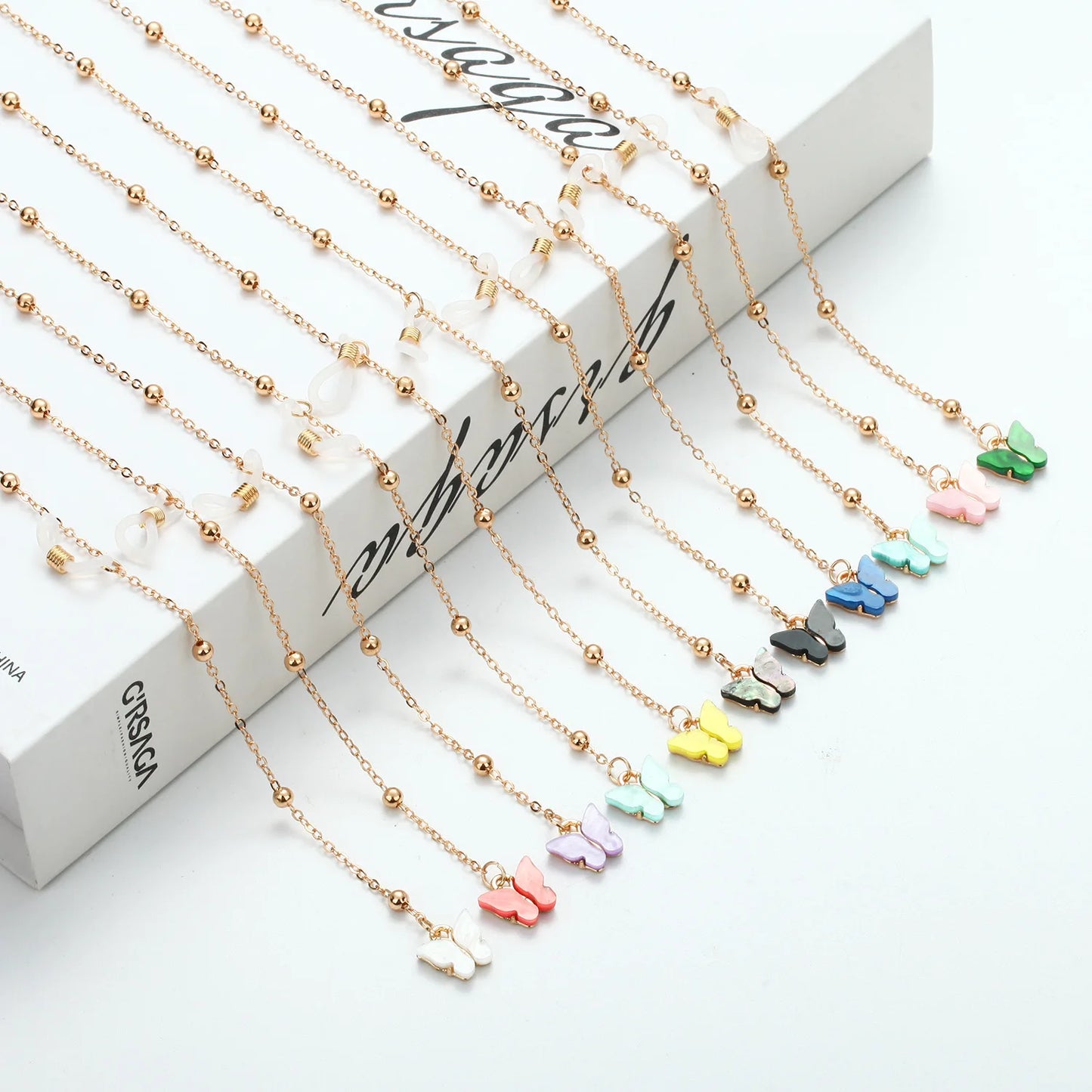 Butterfly Pendant Eyewear Chain – Trendy Metal Glasses Holder Cord Lanyard Necklace for Women