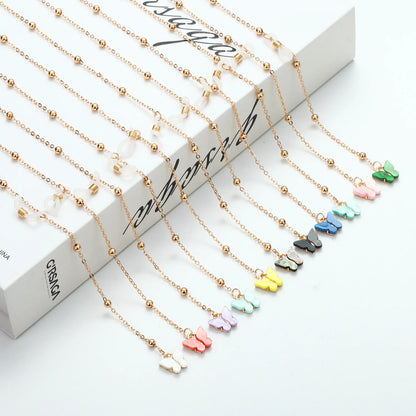 Butterfly Pendant Eyewear Chain – Trendy Metal Glasses Holder Cord Lanyard Necklace for Women