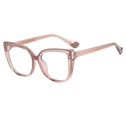 55598 Retro Cat Eye Anti Blue Light Glasses Frame Spring Hinge Women Leopard Plastic Titanium Computer Prescription Mirror