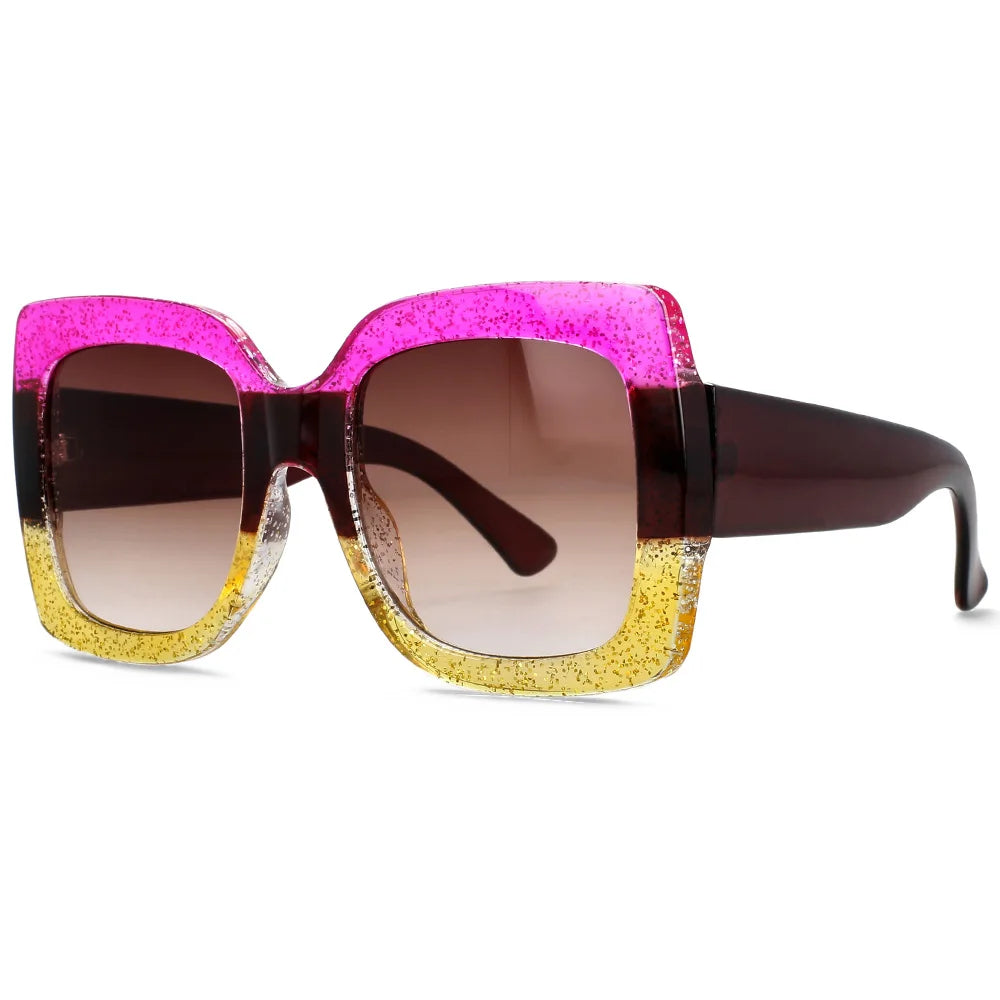 Retro Oversized Square Sunglasses for Women – UV400 Big Frame Fashion Eyewear in Trending Styles