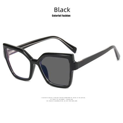 New Brand Design Fashion Oversize Polygon Glasses Women Frame Photochromic Anti Blue Light Computer Reading Eyeglass Long Sight