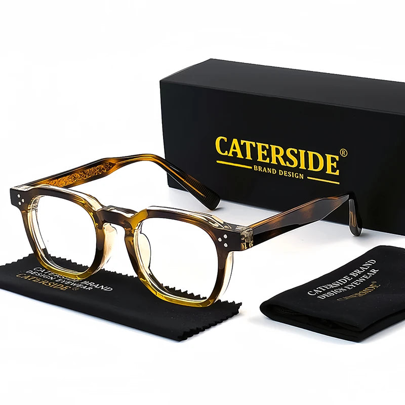 Square Flat Light Specs Men - Minimalist TR Frame Magnifiers