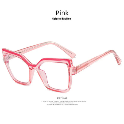 New Brand Design Fashion Oversize Polygon Glasses Women Frame Photochromic Anti Blue Light Computer Reading Eyeglass Long Sight