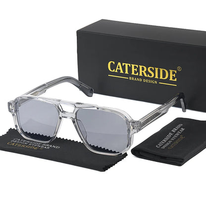 Retro Punk Sunglasses Men - Flat Top Designer Shades