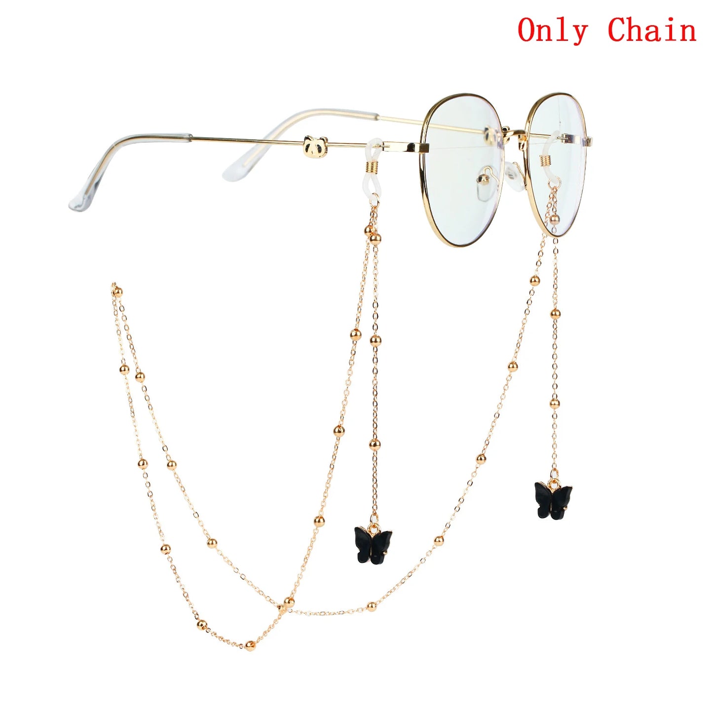 Butterfly Pendant Eyewear Chain – Trendy Metal Glasses Holder Cord Lanyard Necklace for Women