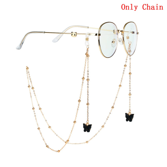 Butterfly Pendant Eyewear Chain – Trendy Metal Glasses Holder Cord Lanyard Necklace for Women