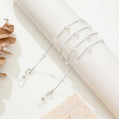 Pearl Mask Love Heart Glasses Chain