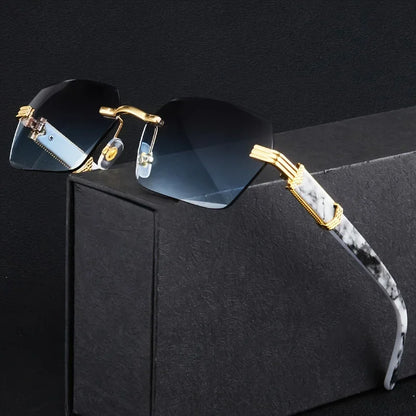 Fashion Rimless Sunglasses – Unisex Frameless Square Shades