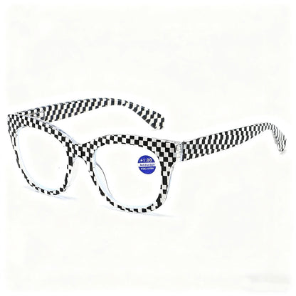 Personalized Large Frame Anti-Blue Light Reading Glasses Fashionable Printed Distant Vision Glasses Neutral Trend Glasses +4.0