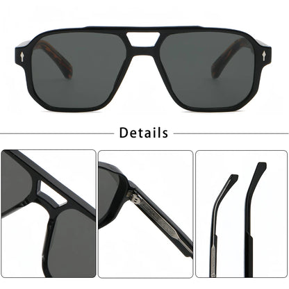 Retro Punk Sunglasses Men - Flat Top Designer Shades