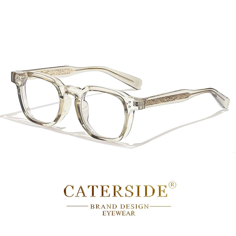 Square Flat Light Specs Men - Minimalist TR Frame Magnifiers