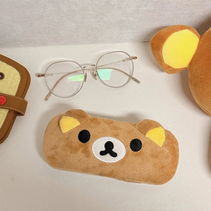 Bear Plush Glasses Case – Cute Cartoon Anime Eyewear Organizer Box for Sunglasses & Frames