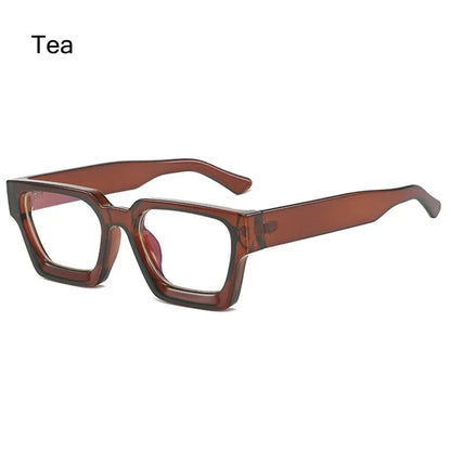 Big Square Anti Blue Light Matte Black Glasses