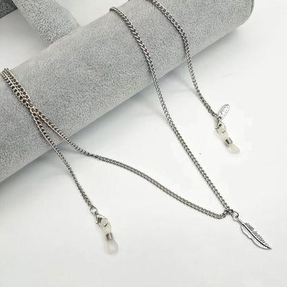 Feather Disc Pendant Glasses Chain - Retainer Strap Specs Holder