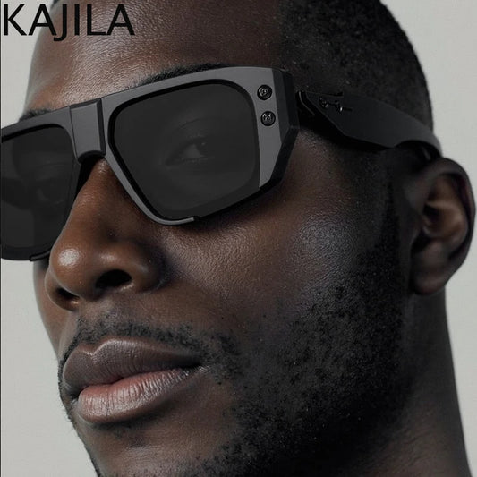 Retro Steampunk Polarized Square Sunglasses - Vintage Shield Driving Glasses