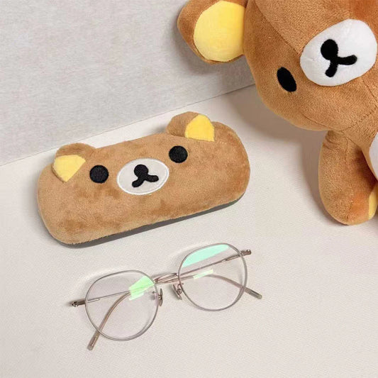 Bear Plush Glasses Case – Cute Cartoon Anime Eyewear Organizer Box for Sunglasses & Frames