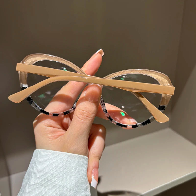 Luxury Pearl Eyeglasses - Large Frame Anti Blue Light Fashion Glasses