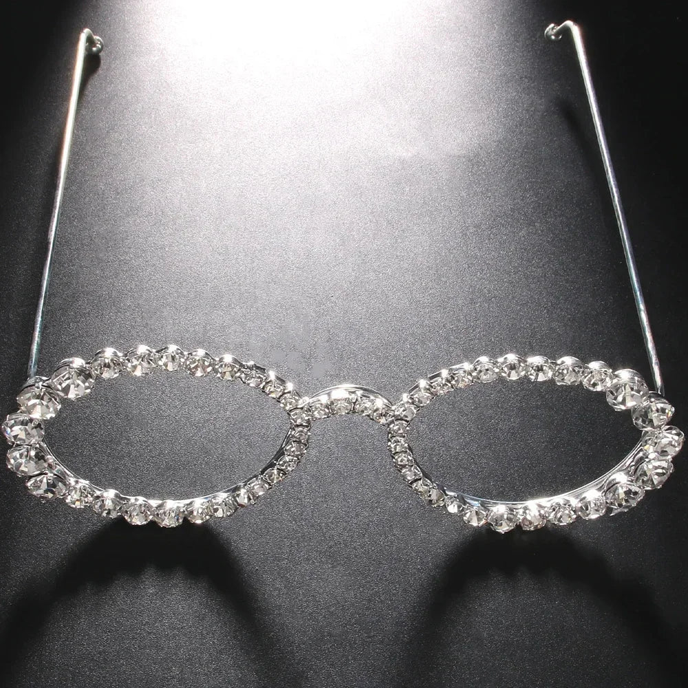 Round Rhinestone Fashion Specs - Decorative Eyewear Frames