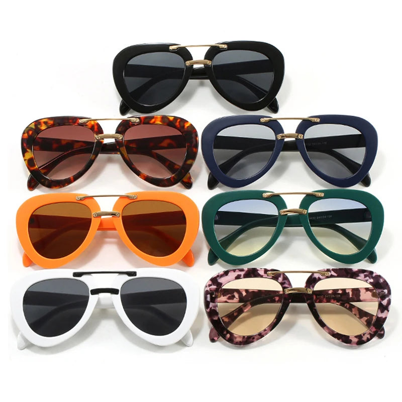 Fashion Classic Pilot Sunglasses Women For Men 2025 Vintage Sun Glasses Punk Popular Big Frame Outdoor Travel Eyeglasses UV400
