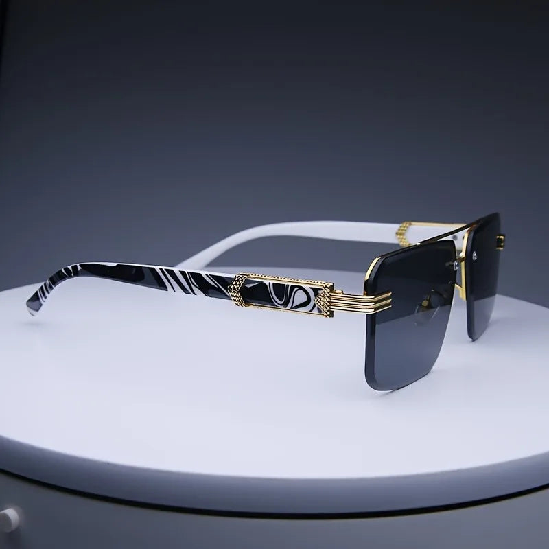 Fashion Rimless Sunglasses – Unisex Frameless Square Shades
