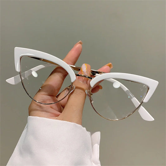 Semi-Metal Rim Cat Eye Eyewear