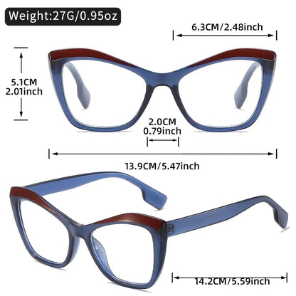 Cat Eye Tortoiseshell Specs - Blue Light Blocking Magnifiers