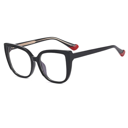 55598 Retro Cat Eye Anti Blue Light Glasses Frame Spring Hinge Women Leopard Plastic Titanium Computer Prescription Mirror
