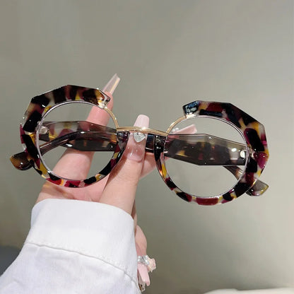 Blue Light Blocking Irregular Round Reading Glasses – Anti-Reflective CR-39 Lens Readers for Women