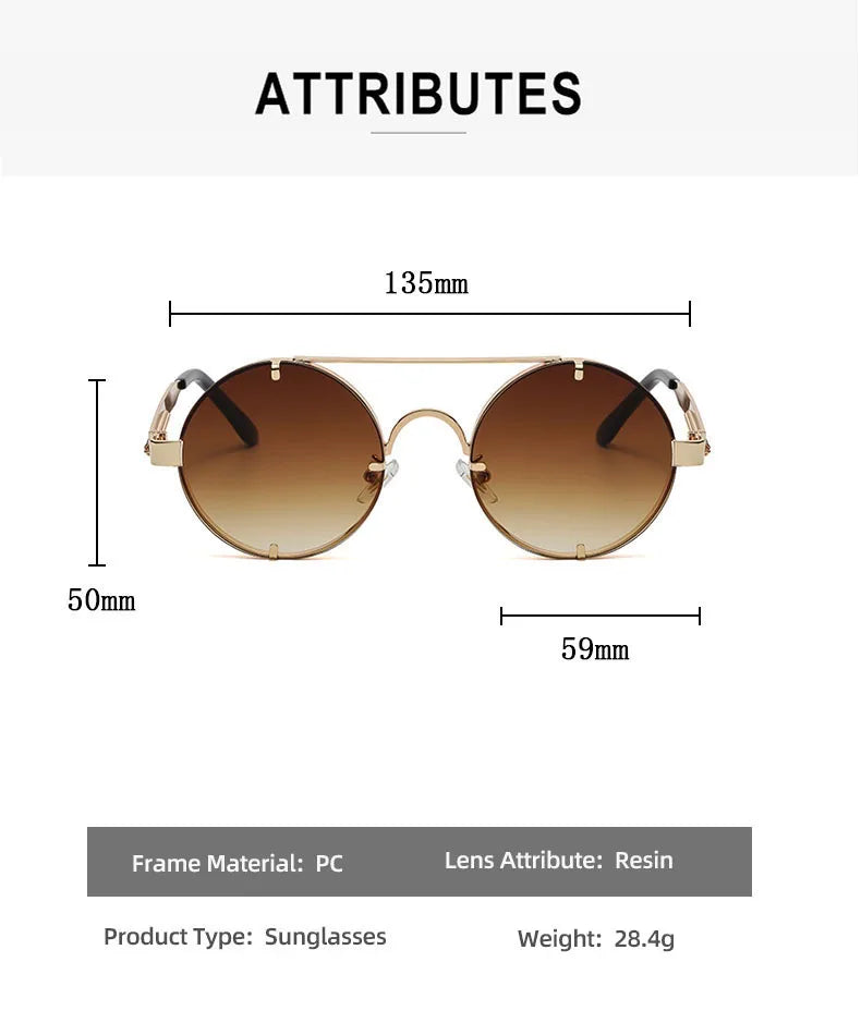 Oval Steampunk Sunglasses