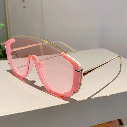 Metal Design Sunglasses - Leopard Gradient Shades