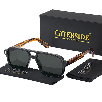Retro Punk Sunglasses Men - Flat Top Designer Shades