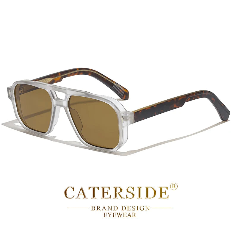 Retro Punk Sunglasses Men - Flat Top Designer Shades