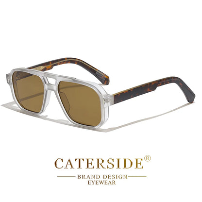 Retro Punk Sunglasses Men - Flat Top Designer Shades
