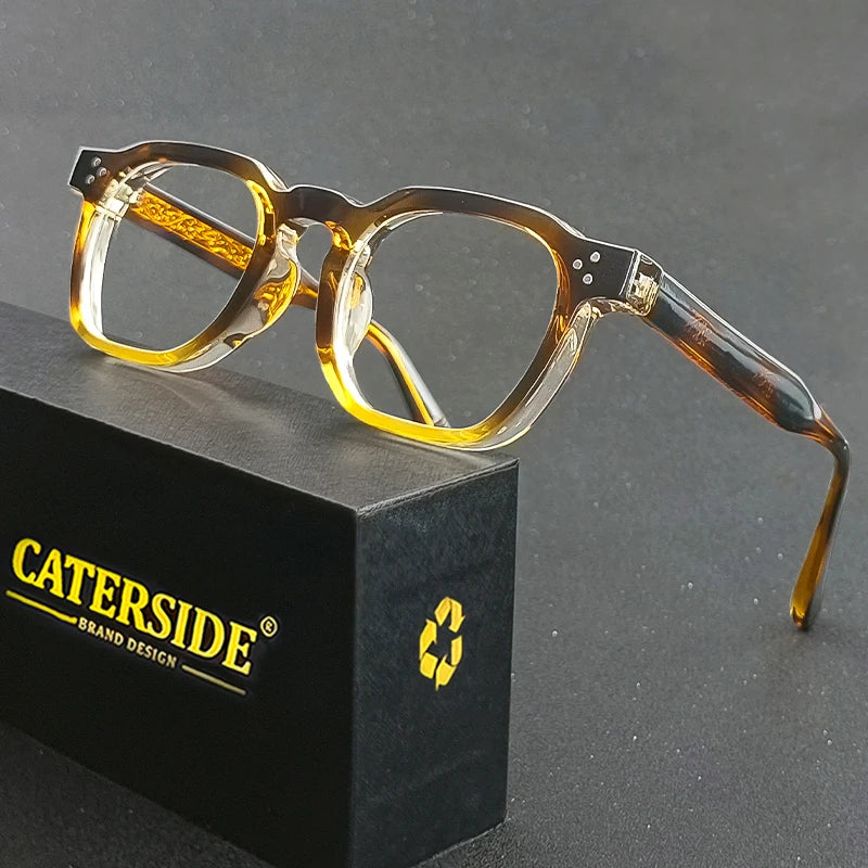 Square Flat Light Specs Men - Minimalist TR Frame Magnifiers