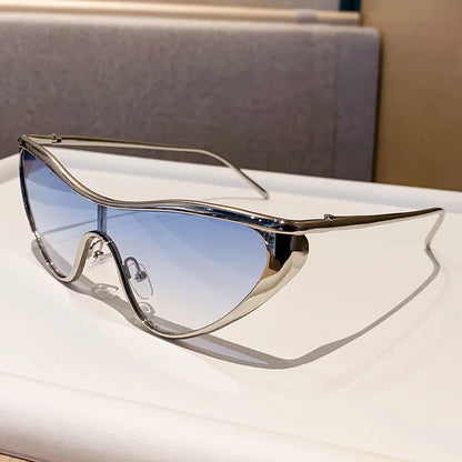New Large Frame Cat Eye Sunglasses Women Design metal Fashion Sun Glasses Outdoor Driving Lady Eyewear UV400 Gafas De Sol