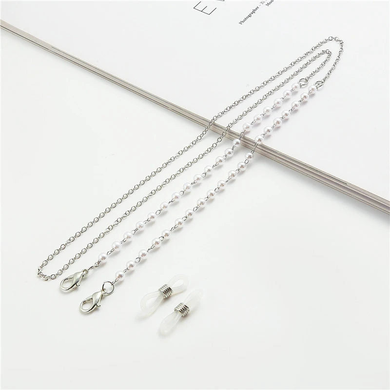 Pearl Beaded Anti-Falling Metal Eyeglass Chain